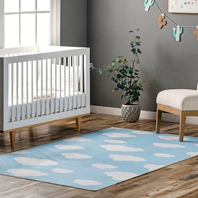 Nuloom Lilia SpinClean Machine Washable Kids Cloud Area Rug