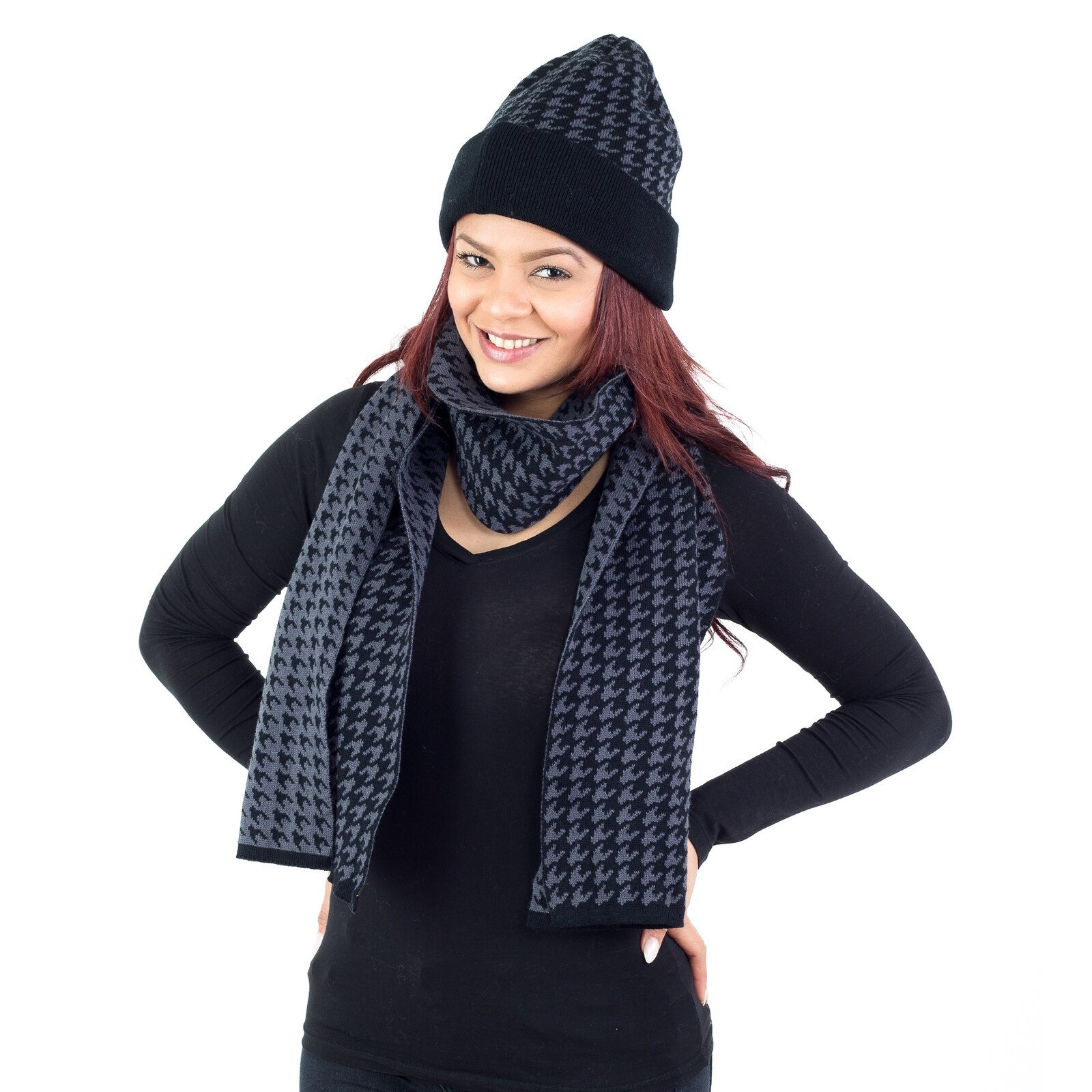 houndstooth winter hat