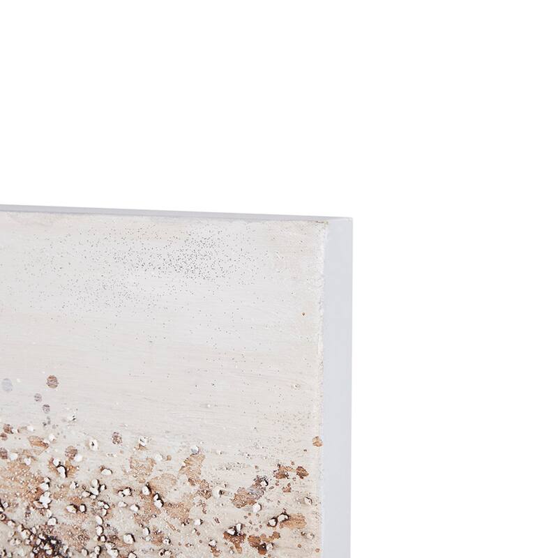 Roomfitters 3-Piece Hand Embellished Abstract Canvas Wall Art Set, Blush and Gray Textured Triptych