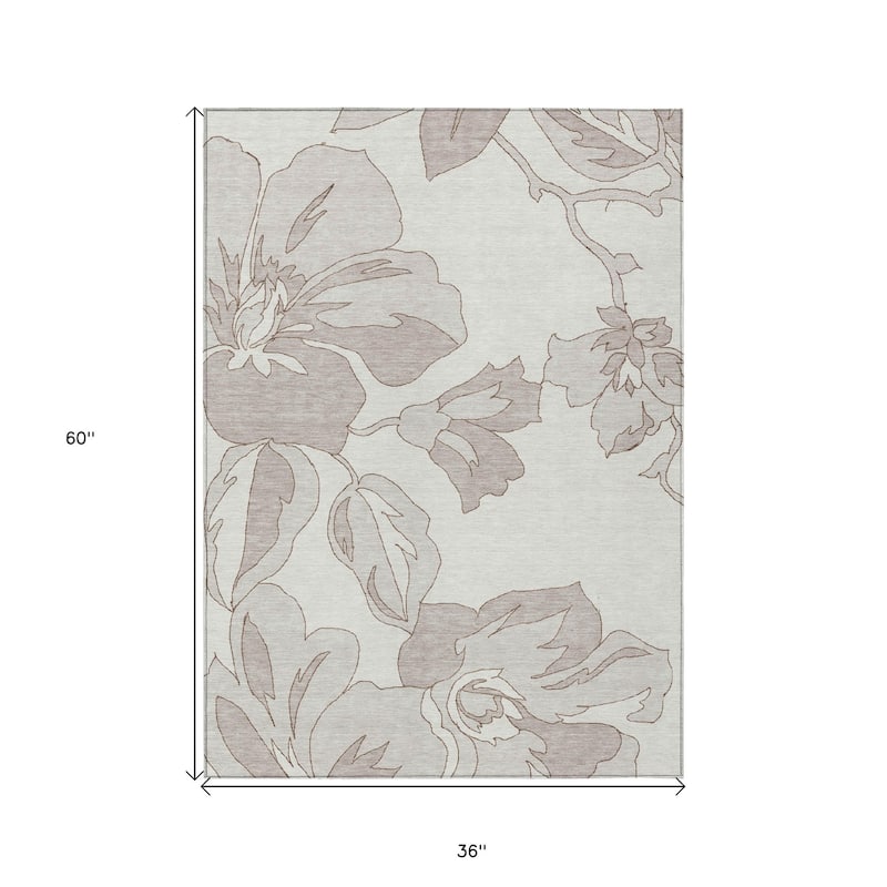 HomeRoots Floral Transitional Rectangle Outdoor Rug