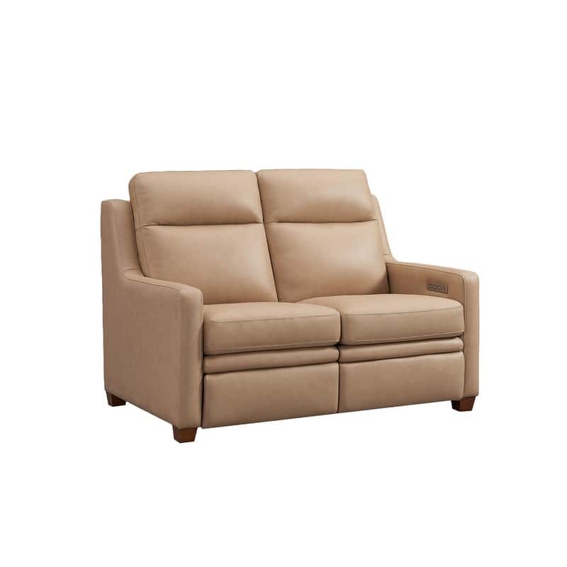 Genuine Leather Recliner Sofa 56" Triple-Motor Power Zero-Wall Reclining Loveseat with USB&USB-C Port
