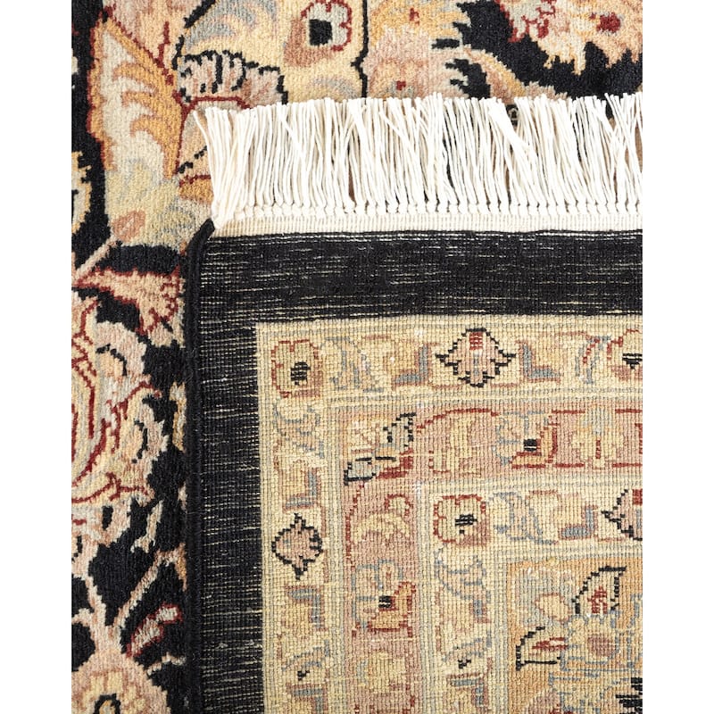 Overton Hand Knotted Wool Vintage Inspired Traditional Mogul Black Area Rug - 9 x 12
