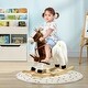 preview thumbnail 30 of 38, Toddler Rocking Horse with Authentic Sounds, Plush Velvet Fabric, Saddle, and Stirrup for Kids 3-8 Years