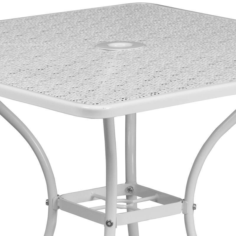 35.5'' Square Indoor-Outdoor Steel Patio Table - 32.5"