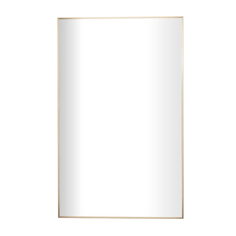 Metal Minimalistic Room Wall Mirror with Thin Frame - Gold - CosmoLiving by Cosmopolitan - Gold - 30"W, 47"H