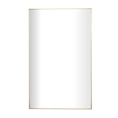 Metal Minimalistic Room Wall Mirror with Thin Frame - Gold - CosmoLiving by Cosmopolitan