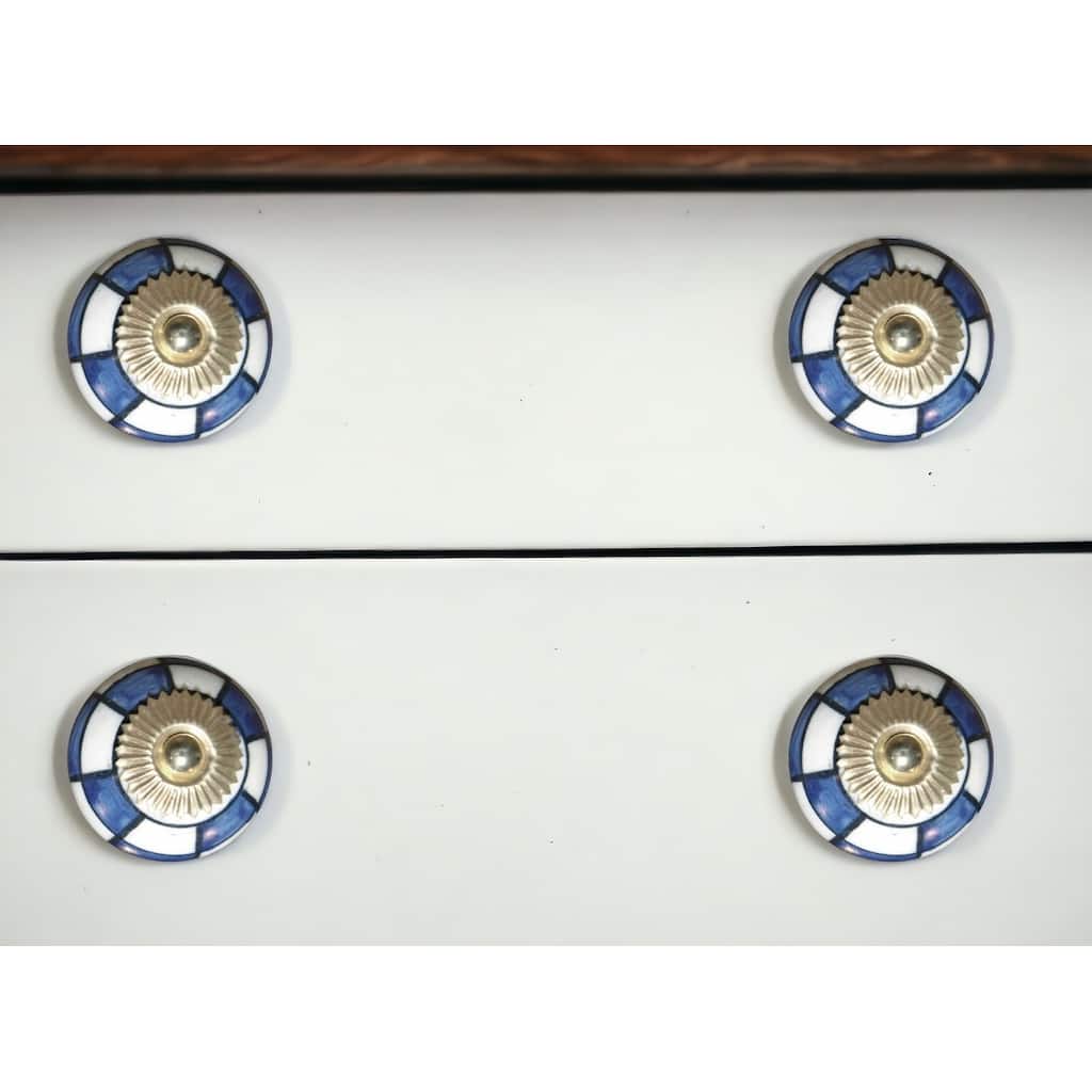 Charming Blue And Gold Set Of 8 Knobs