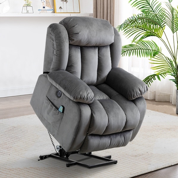 us pride furniture gray modern wingback recliner chair