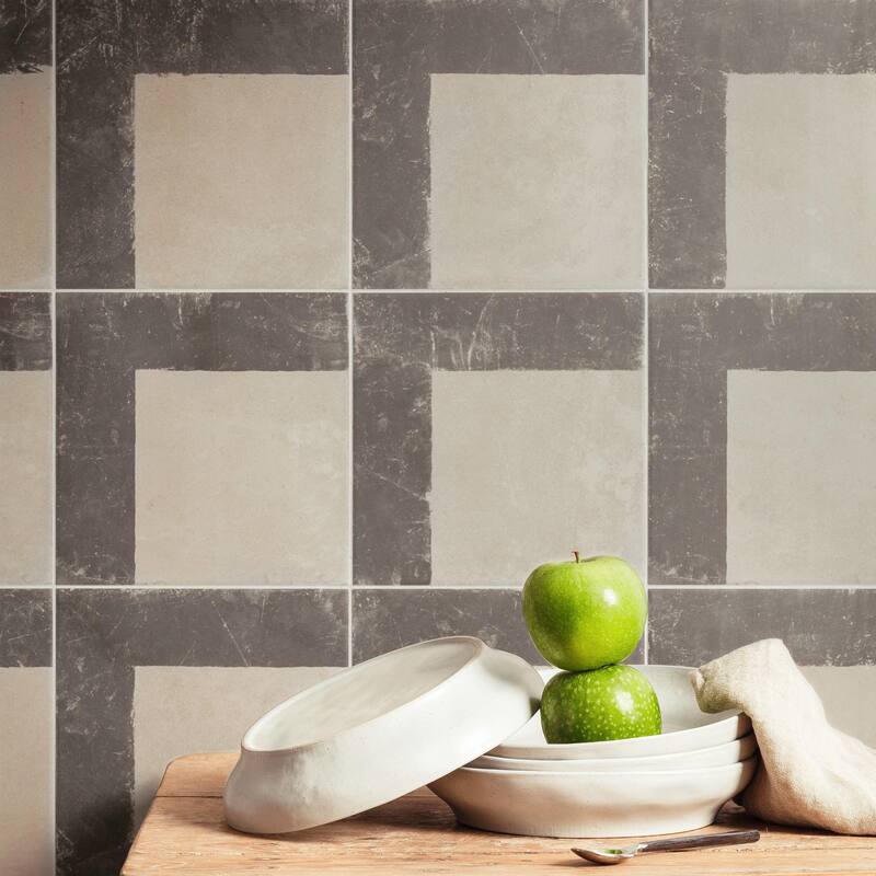 Merola Tile Kings Brush Line 8-3/4" x 8-3/4" Porcelain Floor and Wall Tile