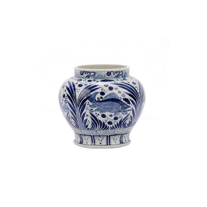 Open Top Fish Decorative Jar
