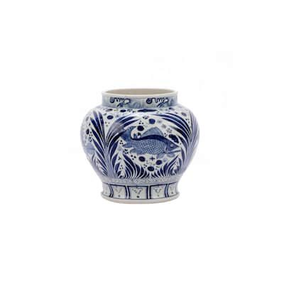 Open Top Fish Decorative Jar