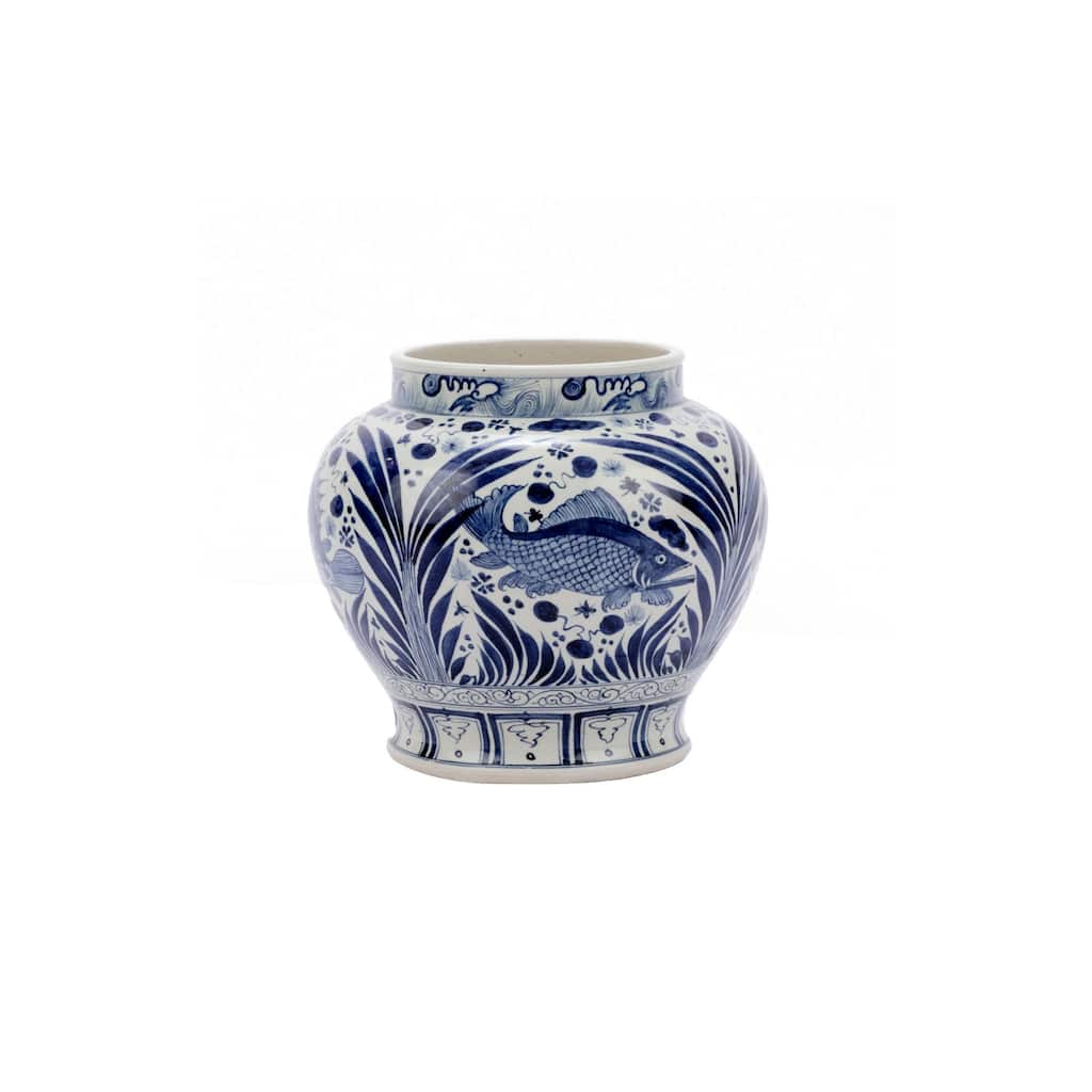 Open Top Fish Decorative Jar