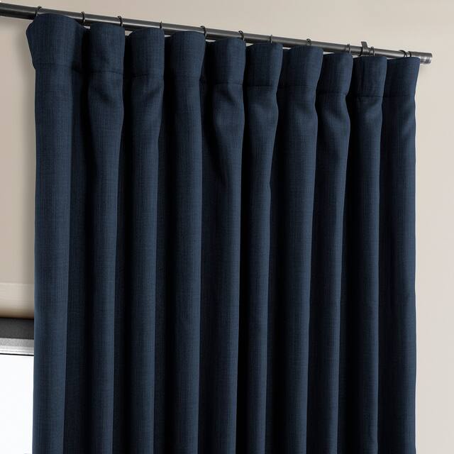 Exclusive Fabrics Faux Linen Extra Wide Room Darkening Curtain Panel
