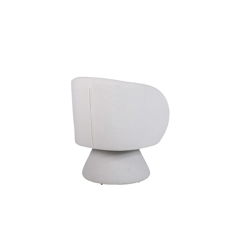 Swivel Fabric Accent Armchair with Wooden Base