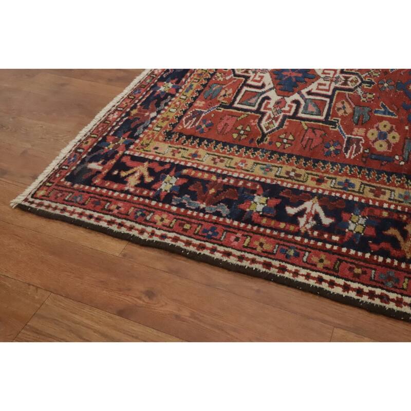 Hand Knotted Oriental 100% Wool Carpet Traditional Tribal Oranges & Rust Gharajeh Area Rug - 4' 5'' X 3' 5''