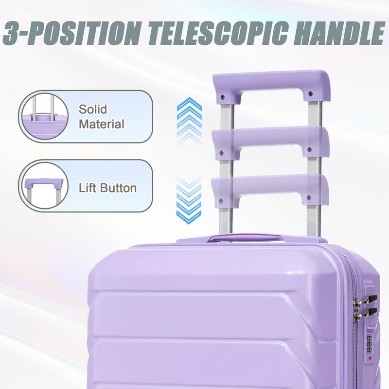 14"/20" 2 pcs/set in ABS Spinner Wheel Luggage, with Combination Lock,14" Cosmetic Case
