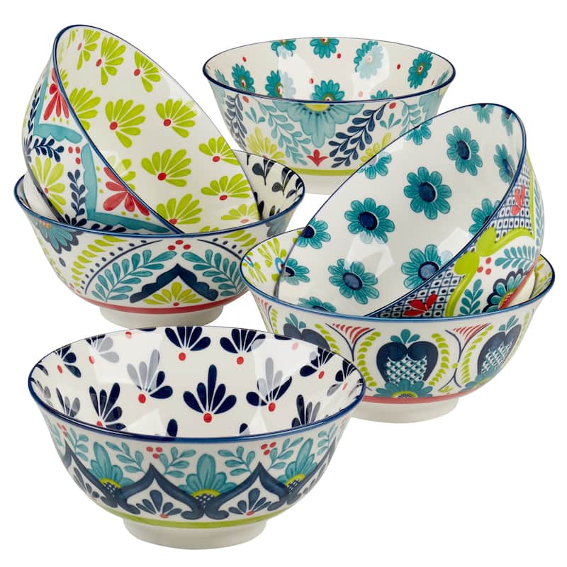 Certified International Talavera Set of 6 All Purpose Bowl 6" 6 asst - 6" Diam x 2.75"