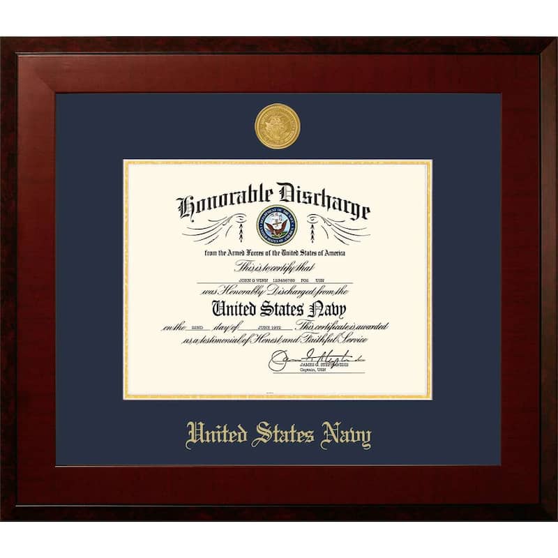 Patriot Frames Navy 8.5x11 Discharge Honors Frame with Gold Medallion