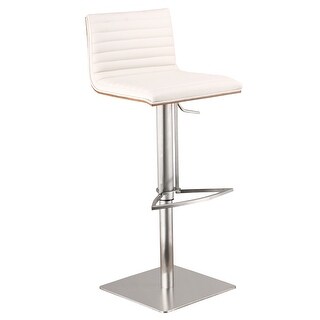 22-inch Adjustable Height Swivel Bar Fabric Seat Stool with Low Back ...