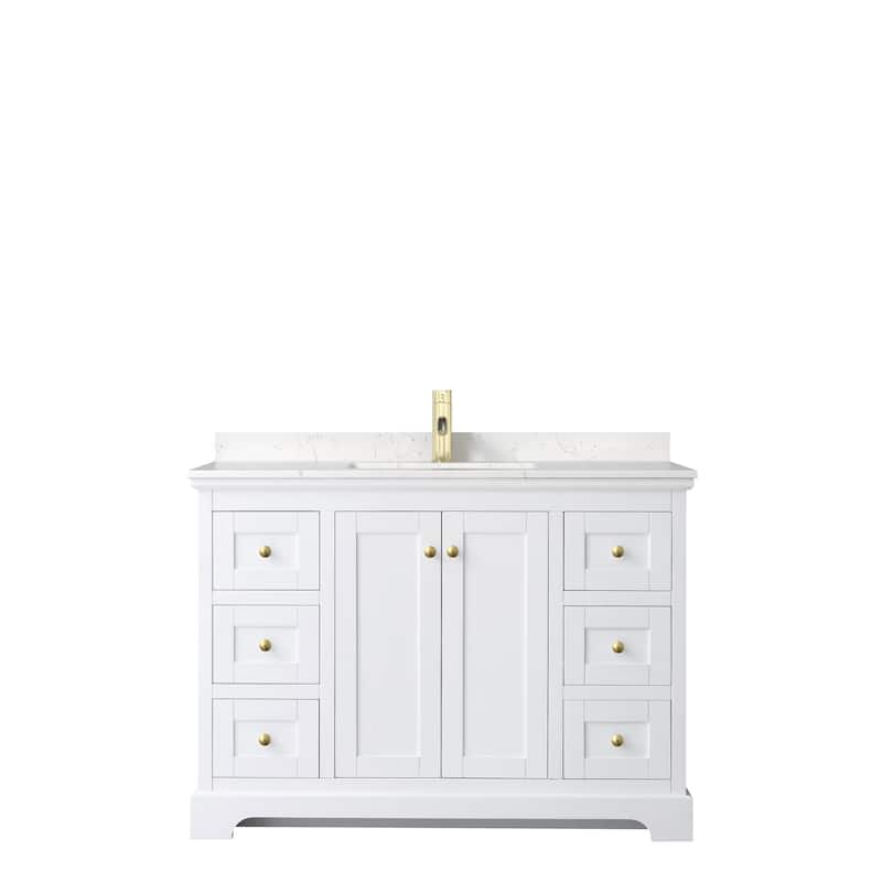 Avery 48 Inch Single Vanity, Cultured Marble Top