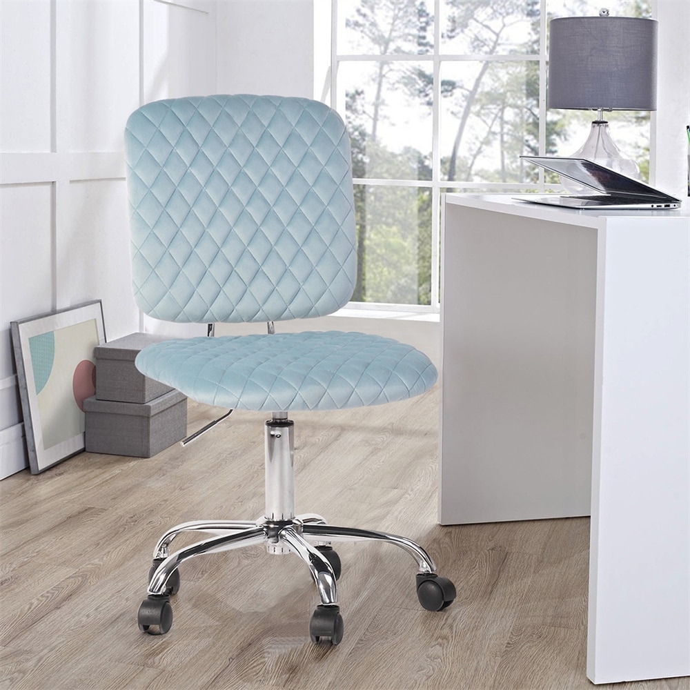 Light blue velvet desk chair sales