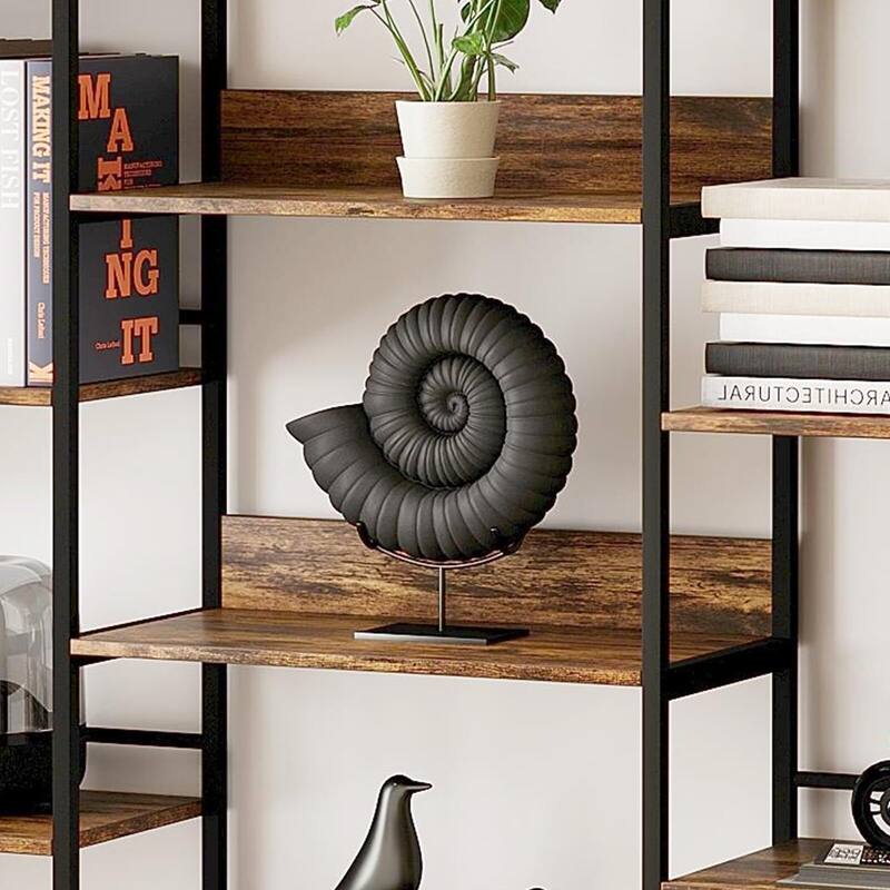 Triple Wide 5 Tier Bookshelf, Industrial Large Bookshelf with 4 Open Display Shelves