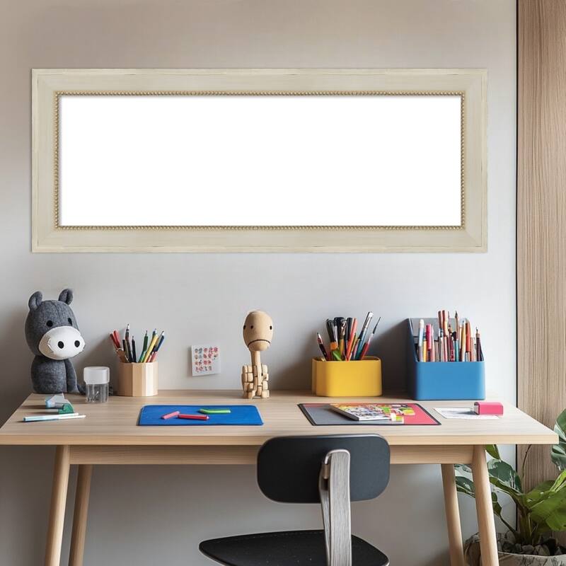 Amanti Art Parthenon Cream Framed Dry Erase Magnetic Board