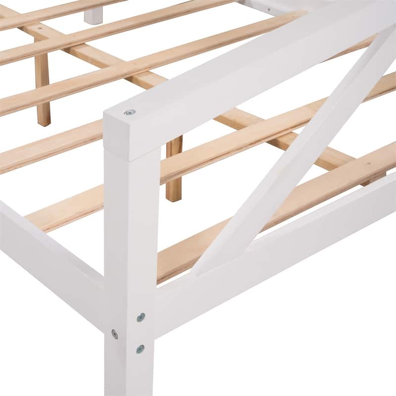 Merax Rustic Style Wood Daybed with Wood Slat Support