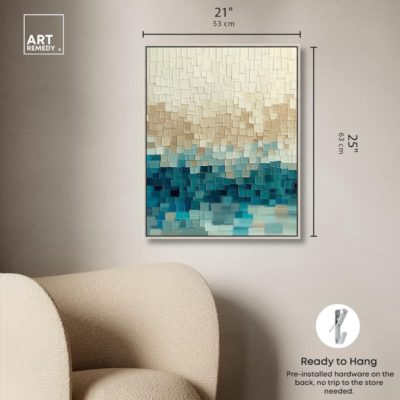 Pixelated Sea II Canvas by Art Remedy