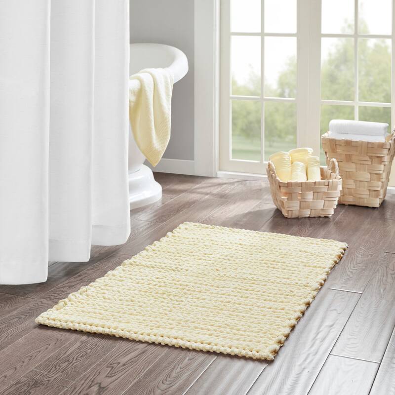 Madison Park Copula Dyed Cotton Chenille Chain Stitch Rug