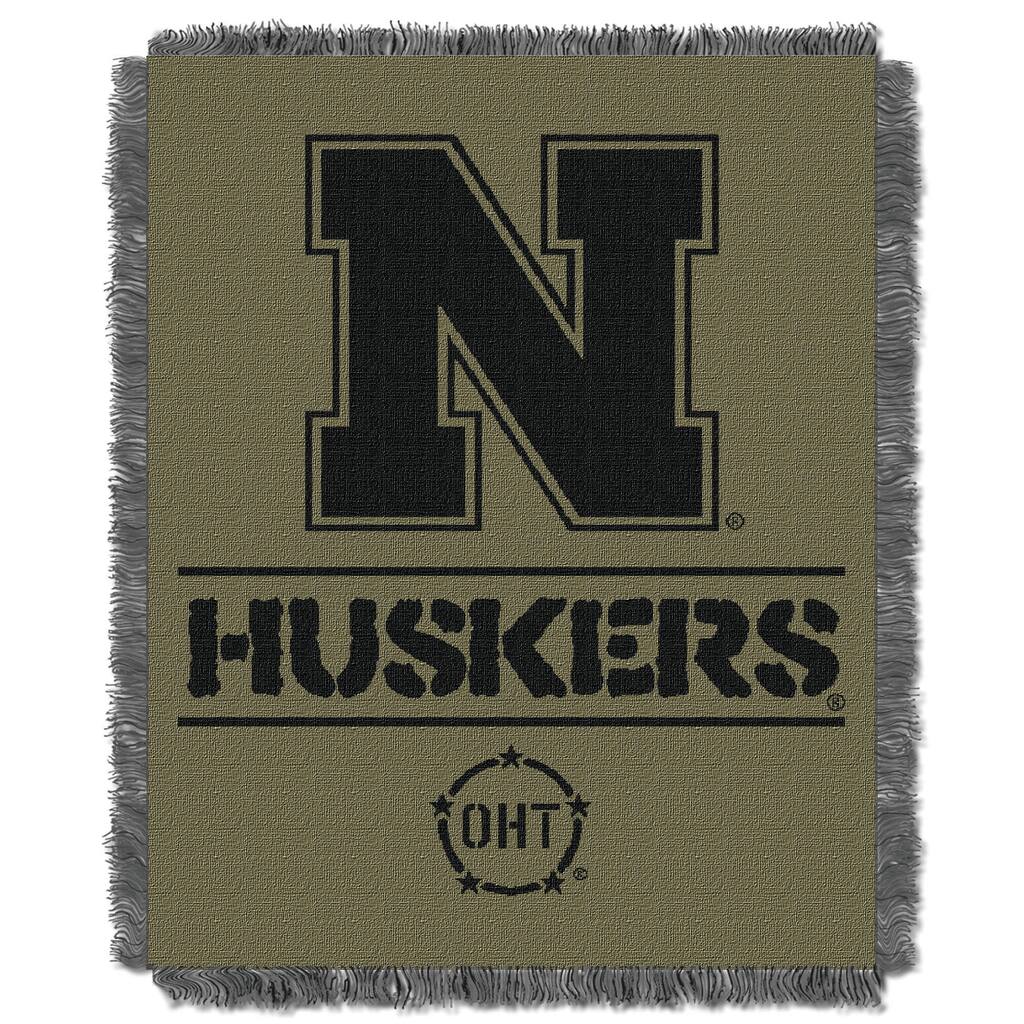 NCAA Nebraska Huskers OHT Rank Jacquard Throw Blanket