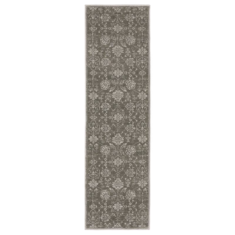 Style Haven Ingram Two-Tone Oriental Grey/ Light Grey Area Rug - 2' 3" x 7' 6" - Runner