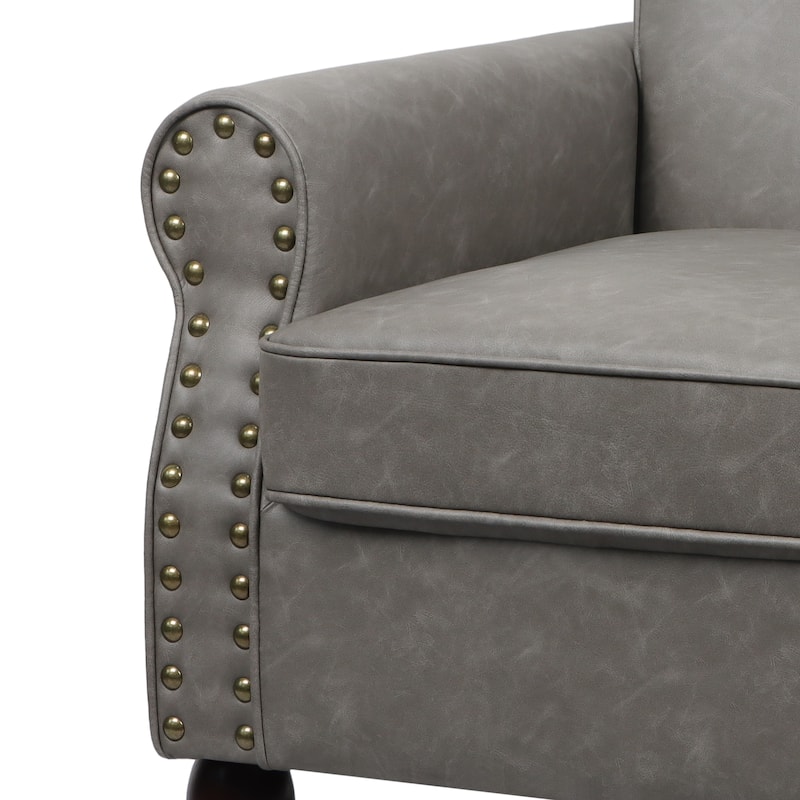 Mid-Century Modern Accent Chairs with Nailhead Trim