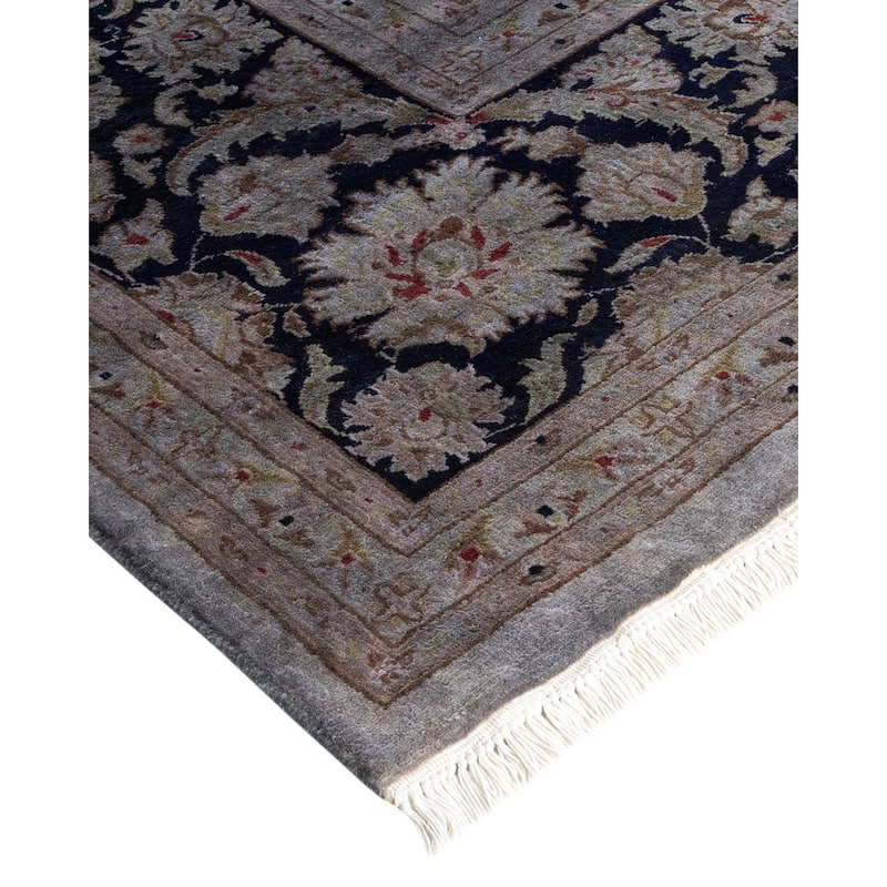 Overton Hand Knotted Wool Vintage Inspired Modern Contemporary Overdyed Gray Area Rug - 8' 1" x 10' 5"