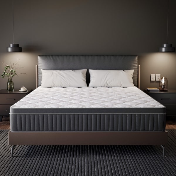 slide 2 of 9, SweDrea 8/14 in. Cooling Innerspring Hybrid Medium Firm mattress Motion Isolation with CertiPUR-US, SGS and OEKO-TEX Certified