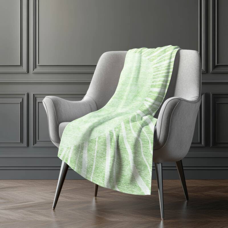 Premium Machine Washable Modern Sun Sherpa Throw Blanket