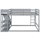 preview thumbnail 14 of 28, Full Over Full Bunk Bed with Ladder, Slide, and Shelves in Grey, Perfect for Maximizing Space and Ensuring Safety for Kids
