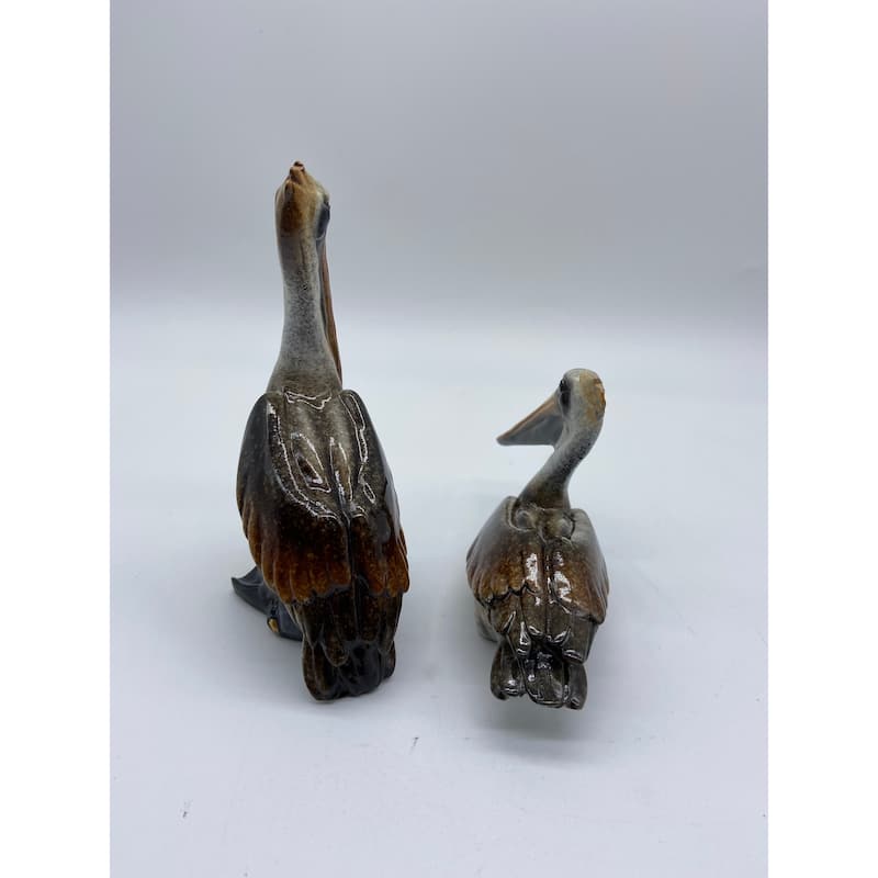 Sitting and Standing Pelicans (Set of 2)