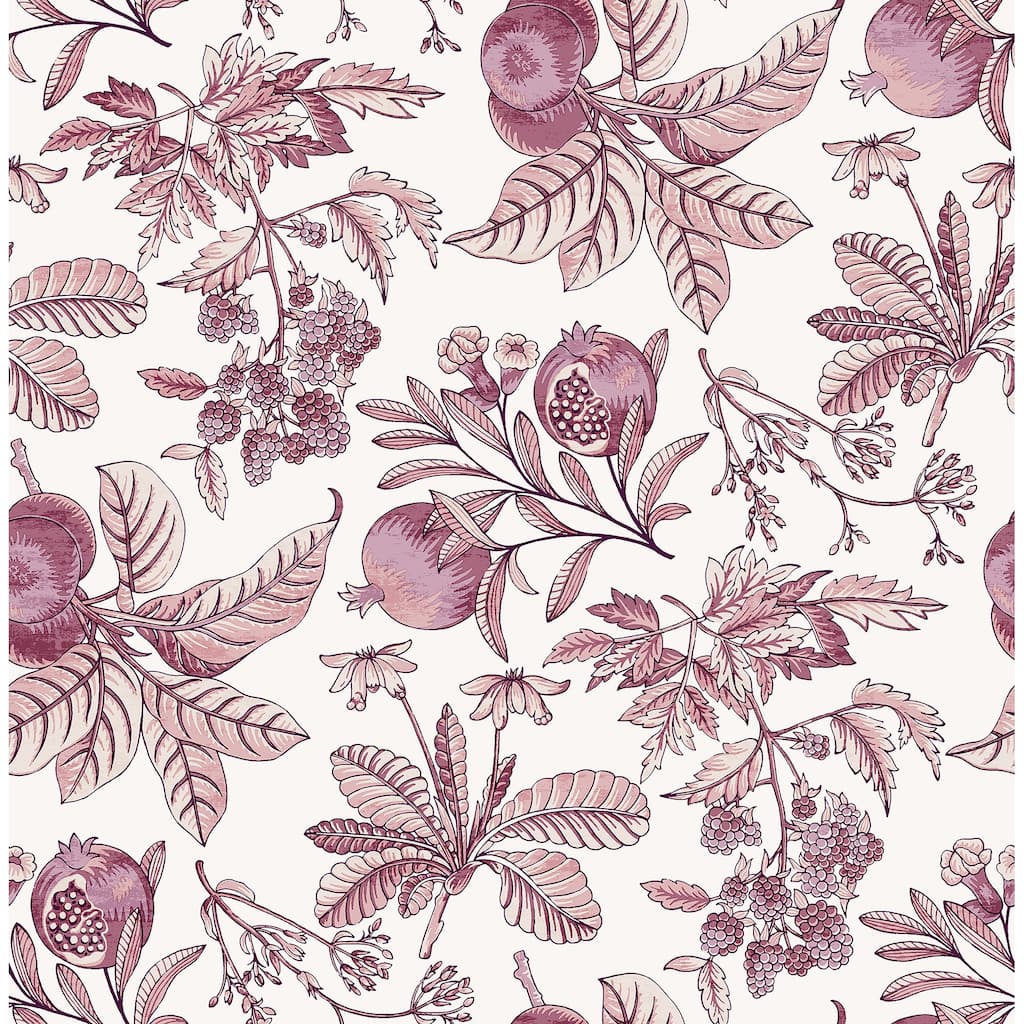 A-Street Prints Cecilia Purple Fruit Wallpaper