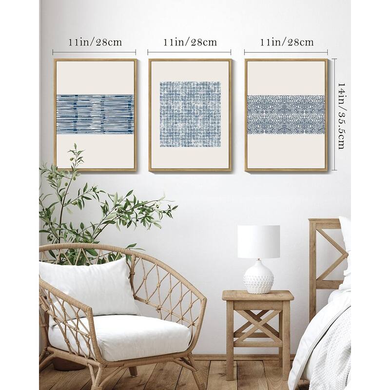 Blue Abstract Framed Wall Art Modern