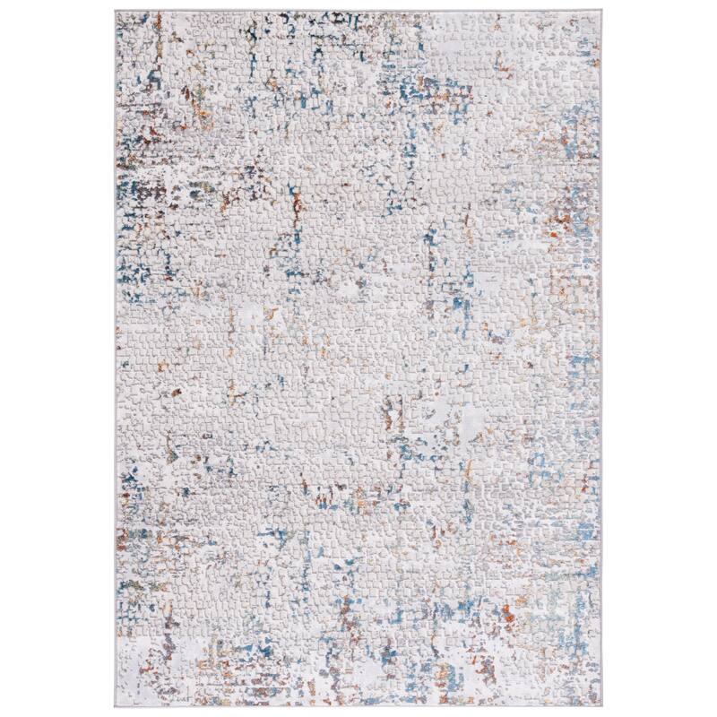 SAFAVIEH Amelia Valvi Modern Abstract Rug - 6'7" Square - Grey/Light Grey