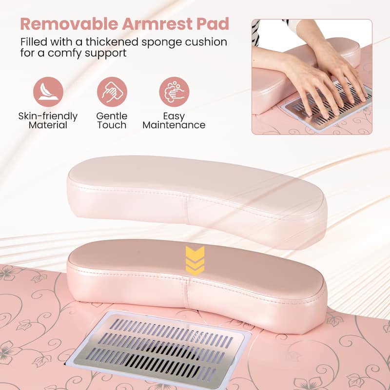 Costway Folding Manicure Nail Table with Electric Dust Collector LED - See Details