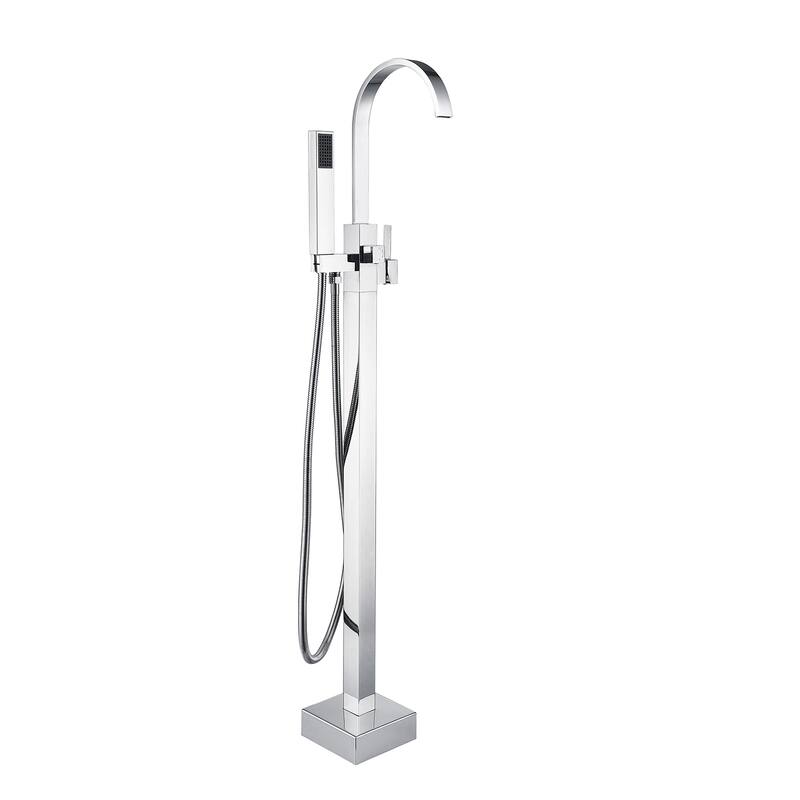 Topcraft Floor Mounted Bathtub Filler with Handheld Showerhead - Chrome