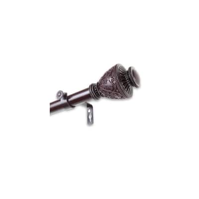Antique Curtain Rod - Adjustable Length, Elegant Design - Single Rods for Windows, 160-240 Inch - M