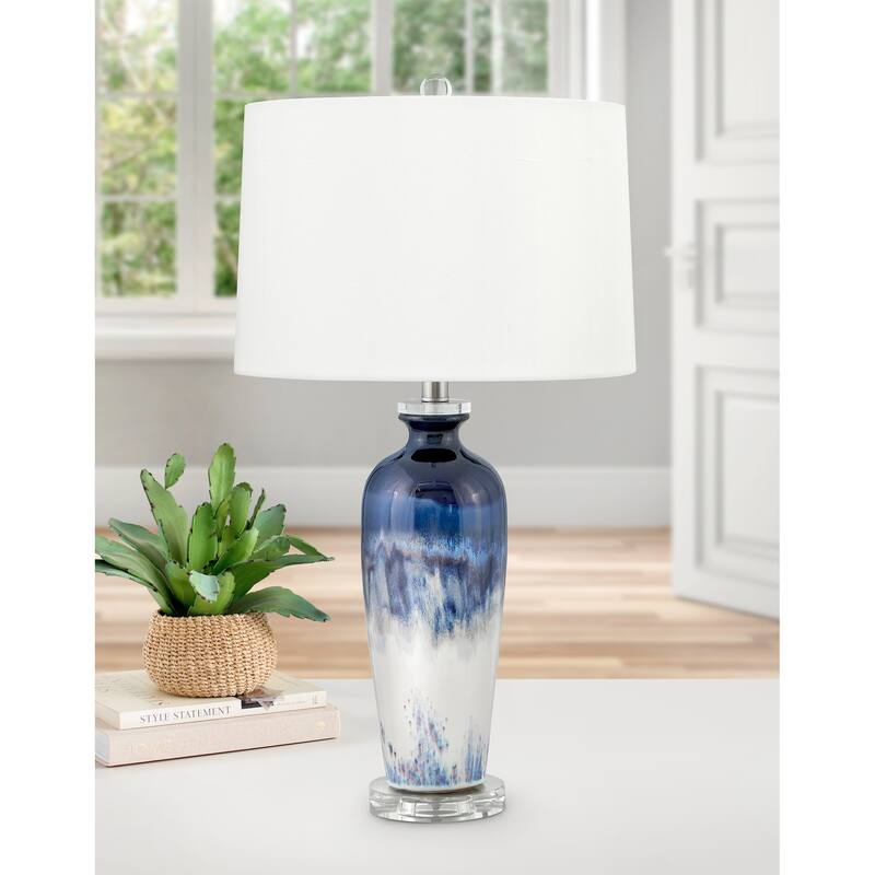 Sabbia 28 in. Blue and White Table Lamp