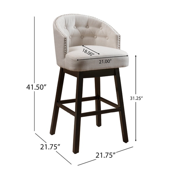 Ogden Beige Swivel Bar Stools (Set of 2) by Christopher Knight Home