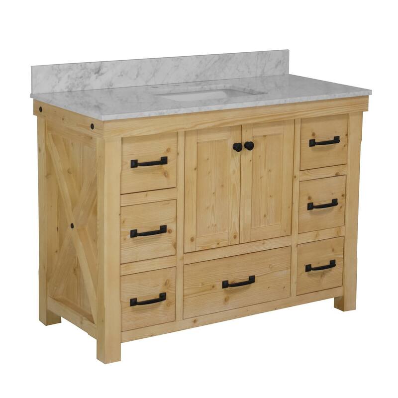KitchenBathCollection Tuscany 48" Bathroom Vanity with Carrara Marble Top