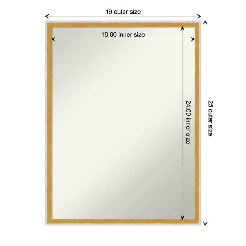 Paige Non-Beveled Wood Framed Wall Mirror - Paige White Gold - Glass Size 18x24