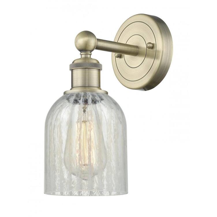 Innovations Lighting 616-1W-12-5 Caledonia Sconce Caledonia 12" Tall - Antique Brass / Mouchette