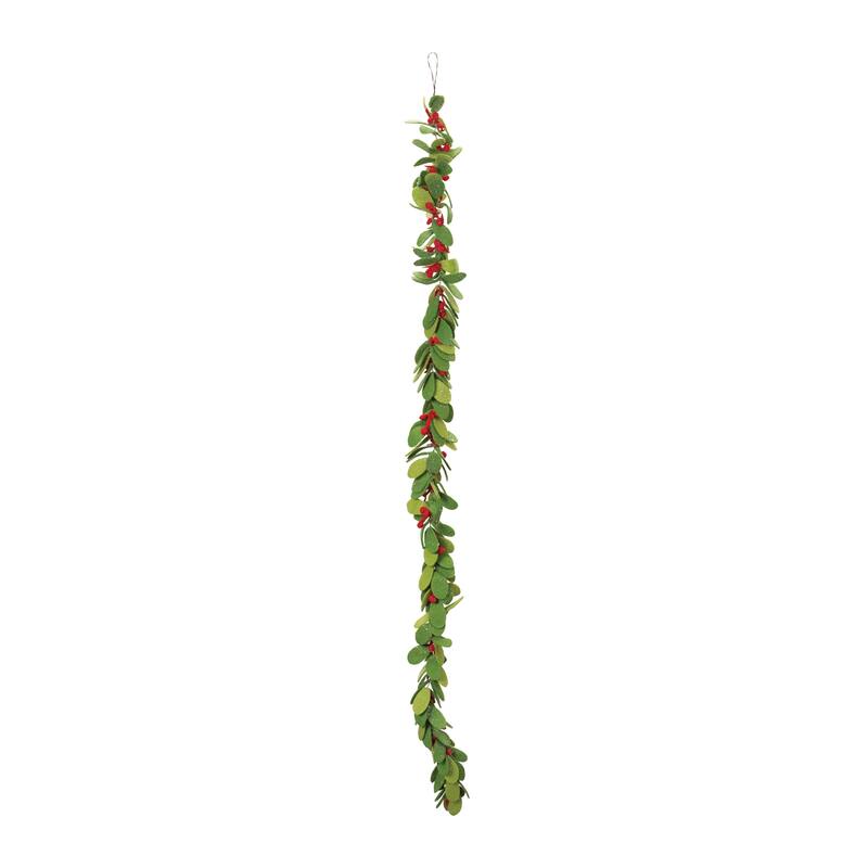 Fabric Mistletoe String Garland (Set of 2) - Green